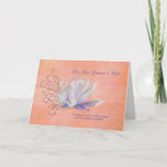Carte Birthday, Pastor's Wife, Water Lily, Religious<br><div class="desc">A birthday greeting for a pastor's wife features Golden swirls entwined with the petals of an iridescent water lily on a washed water color background of peach, tangerine, and salmon. L'intrinsèque est un conteneur frais de Scripture frais de l'ancien trésor de la Bible. This inside verse verse is a text...</div>