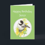 Carte Birthday Sister Chickadee Sunflower Bird<br><div class="desc">Soeur Birthday Chickadee & Sunflower Garden Bird Nature,  Faune</div>