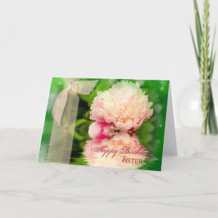 Carte Birthday - Sister - Flowers - Peonies