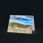 CARTE BIRTHDAY- SON- BEACH/OCEAN/DUNES/SCENE<br><div class="desc">VOIR CETTE MÊME IMAGE POUR D'AUTRES CARTES DE FÊTE DES PÈRES ET AUSSI LA MÊME IMAGE POUR DE GRANDES CATÉGORIES POUR LES ANNIVERSAIRES.</div>