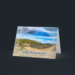 CARTE BIRTHDAY- SON- BEACH/OCEAN/DUNES/SCENE<br><div class="desc">VOIR CETTE MÊME IMAGE POUR D'AUTRES CARTES DE FÊTE DES PÈRES ET AUSSI LA MÊME IMAGE POUR DE GRANDES CATÉGORIES POUR LES ANNIVERSAIRES.</div>