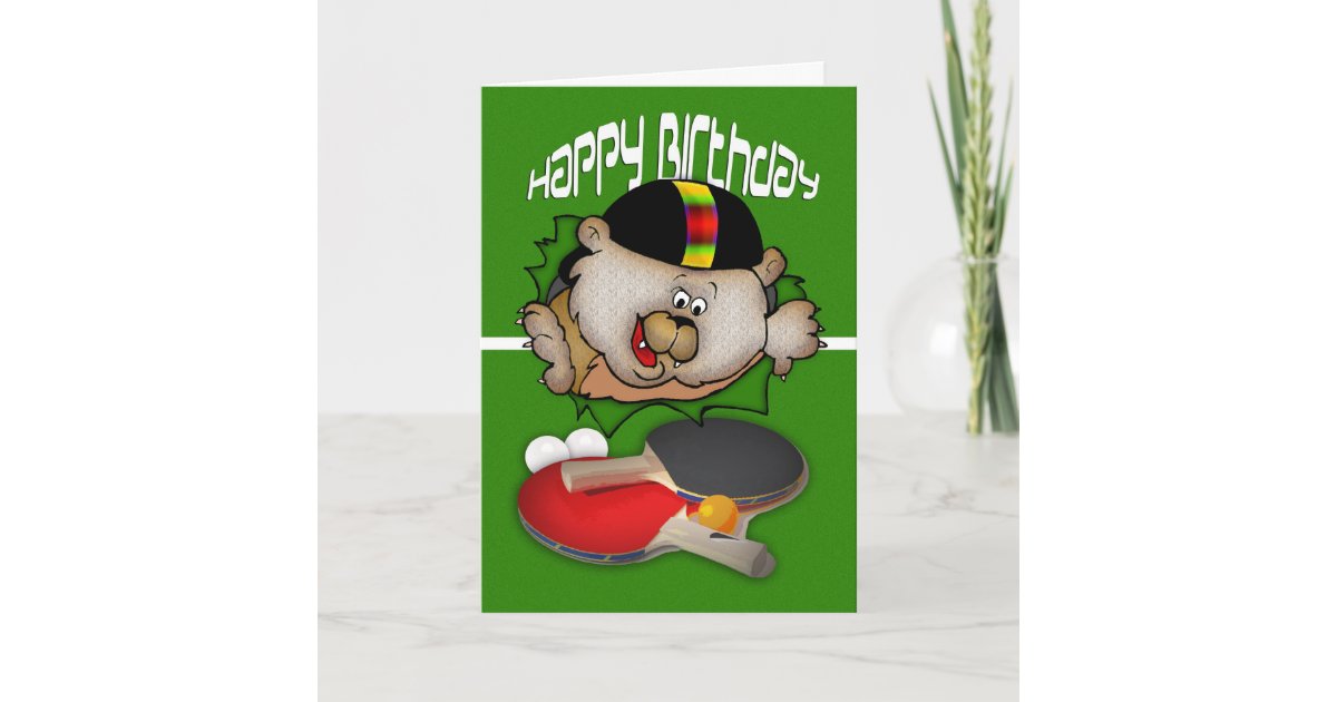 Carte Birthday Sport Ping Pong Table De Tennis Zazzle Fr