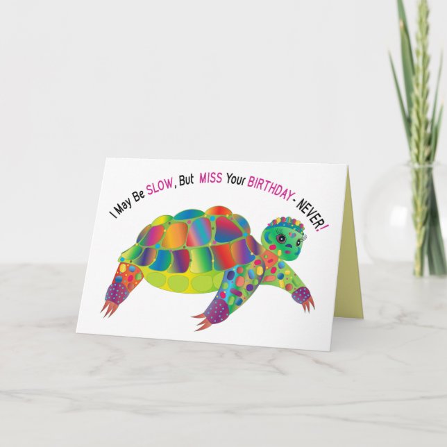 Carte Birthday, Turtle Colorful Kaleidoscope Collection (Devant)