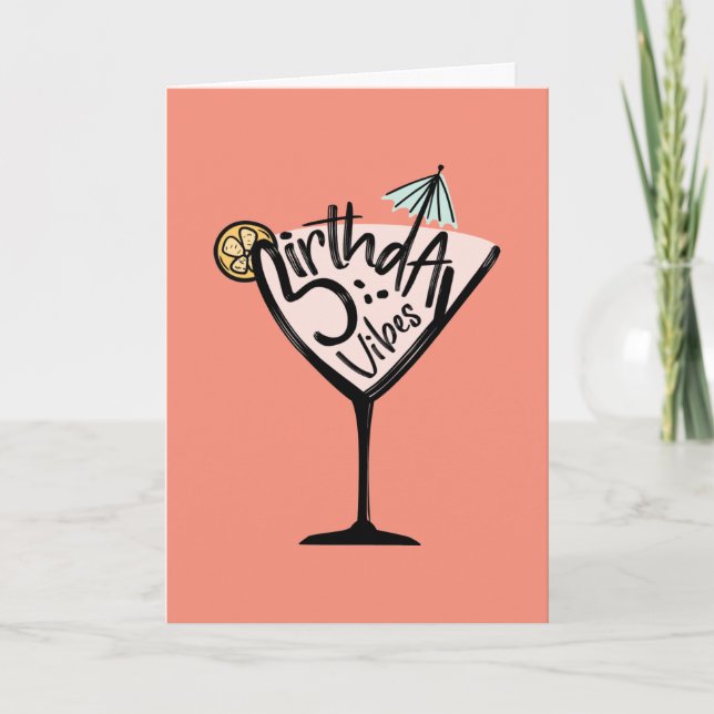 Carte Birthday Vibes Cocktail Card (Devant)