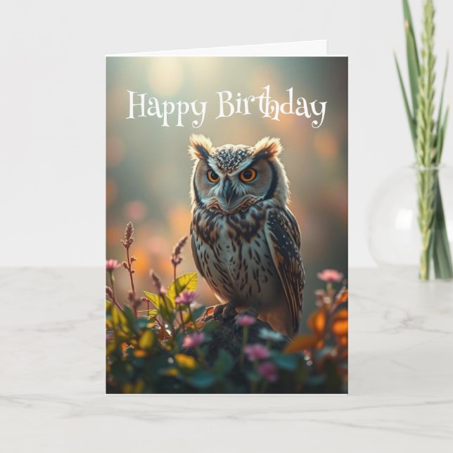 Carte Birthday Wildlife Owd Bird Nature (Devant)