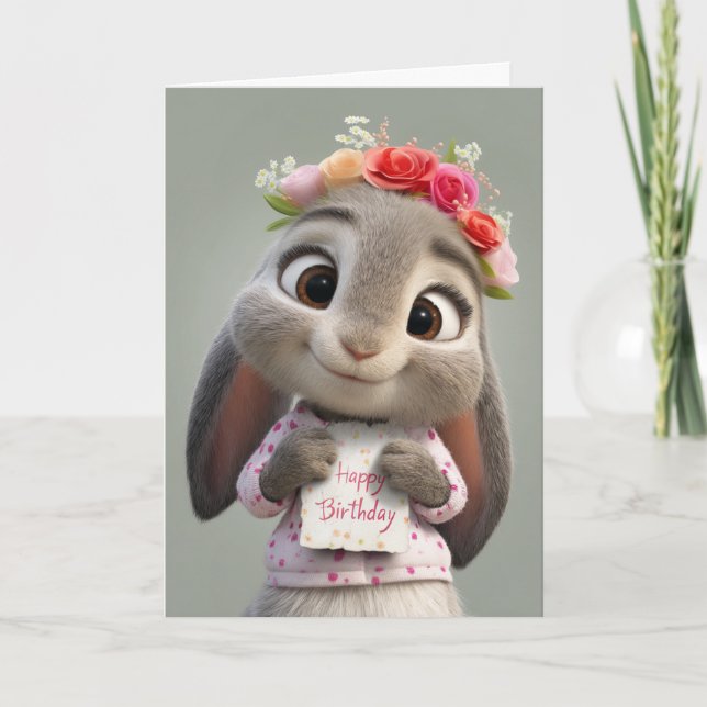 Carte Birthday Wishes from the Sweetest Little Bun (Devant)