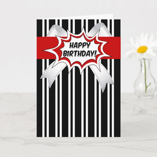 Carte Birthday with Red Comic Book Style (Petite plante)