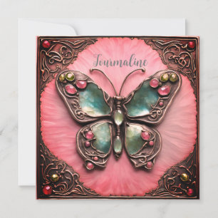 Carte Birthstone Tourmaline Butterfly metal Art