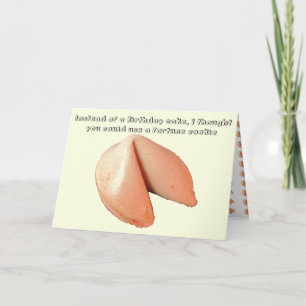 Carte Biscuit de fortune contre le gâteau d'anniversaire