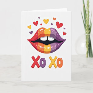 Carte Bisou Arc-en-ciel Xoxo Je T'aime