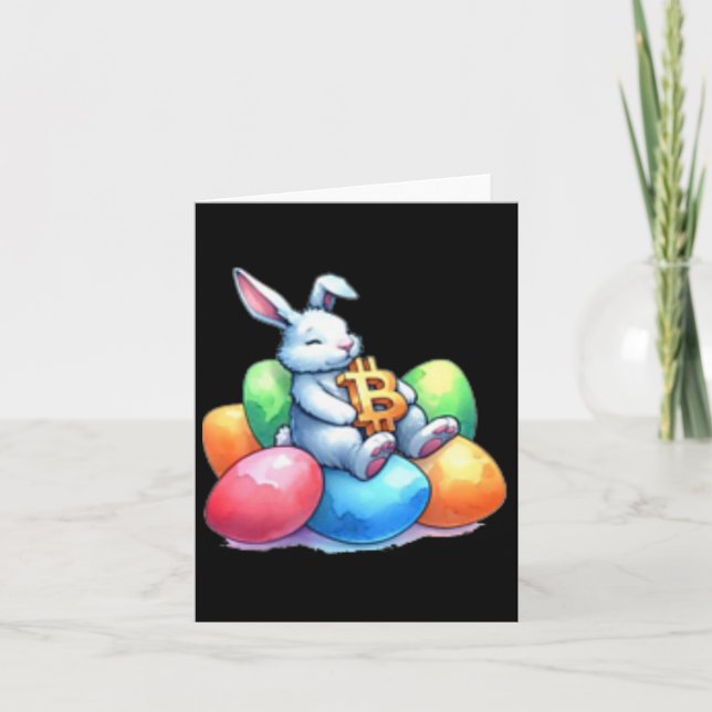 Carte Bitcoin Lapin de Pâques Petits oeufs subtils Petit (Devant)