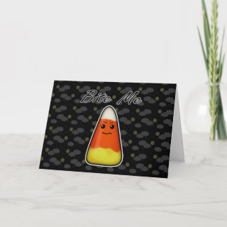 Carte Bite Me, Mignonne Conception Caricature De Corne D