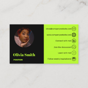 Carte Biz Lime & Black Entrepreneur moderne