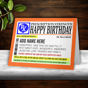 Carte Bizarre Étiquette d'ordonnance Bonne fête d'annive