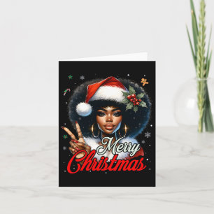 Carte Black African American Christmas Girl Melanin Sant