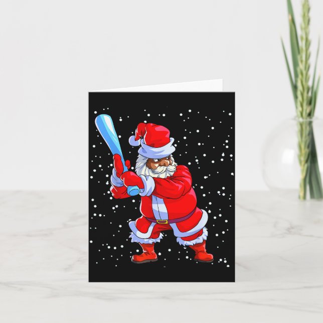 Carte Black African American Santa Claus Baseball Afro C (Devant)
