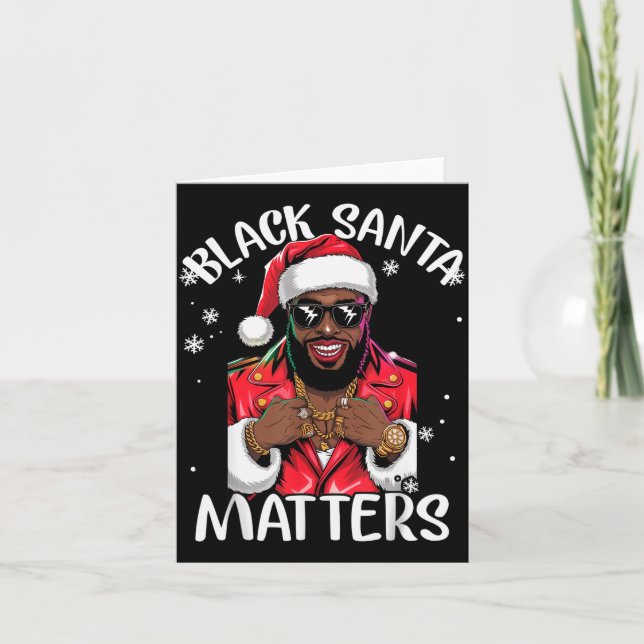 Carte Black African American Santa Claus Christmas Pajam (Devant)