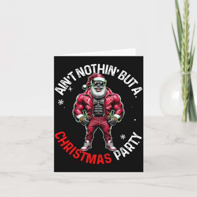 Carte Black African American Santa Claus Christmas Pajam (Devant)