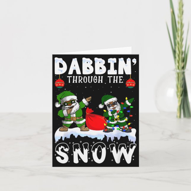Carte Black African American Santa Claus Dabbing Christm (Devant)