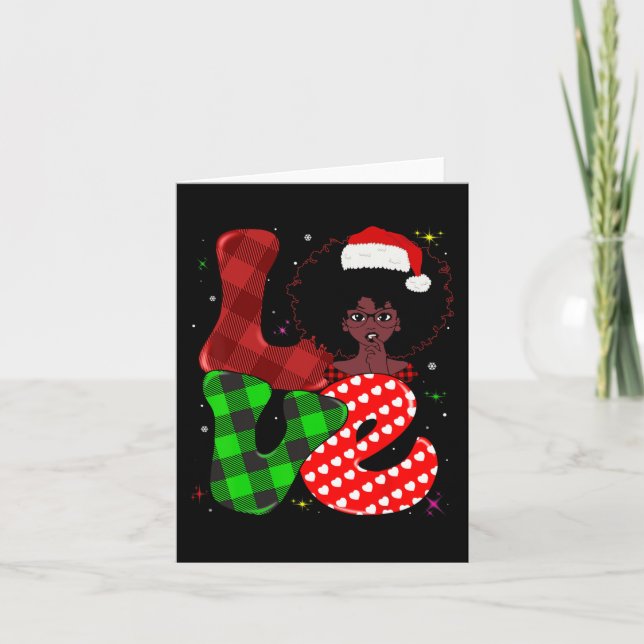 Carte Black African Girl American Melanin Christmas Sant (Devant)