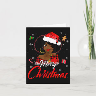 Carte Black African Girl American Melanin Christmas Sant