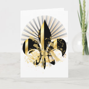 Carte Black and Gold Fleur de Lis