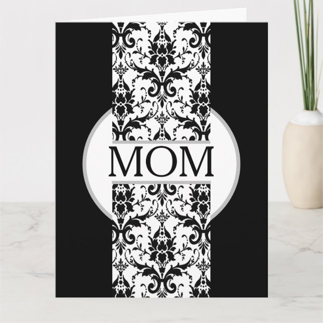 Carte Black and White Fleur de lis Mother's Day  (Devant)