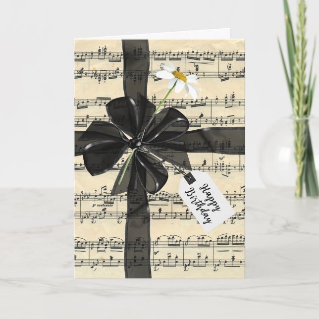 Carte Black Birday Bow sur la musique (Devant)