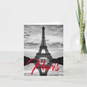 Carte Black Blanc Tour Eiffel Paris Love City Travel