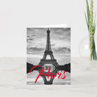 Carte Black Blanc Tour Eiffel Paris Love City Travel