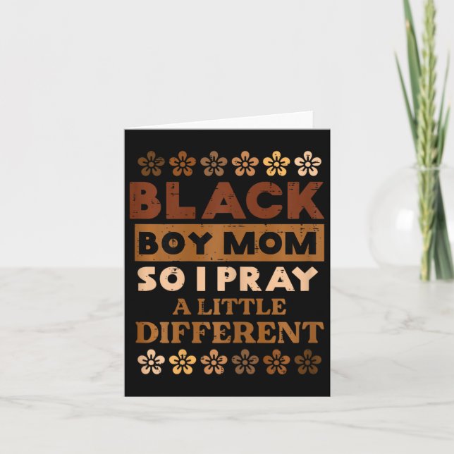 Carte Black Boy Priez Petite différence Histoire Mois Ma (Devant)