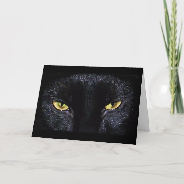 Carte Black Cat Greeting Card (Devant)