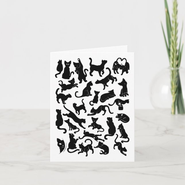 Carte Black Cat Pattern  (Devant)