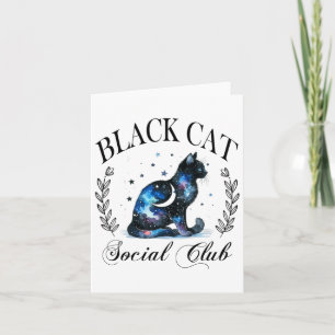 Carte Black Cat Social Club Céleste Chat Halloween Goth