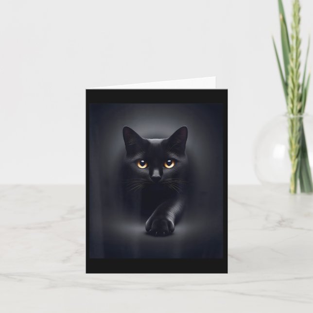 Carte Black Cat Yellow Eyes (Devant)