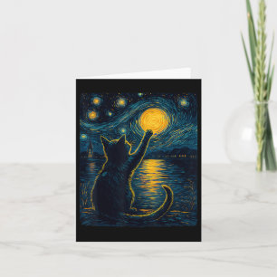 Carte Black Cats Lover Starry Night Vincent Van Gogh