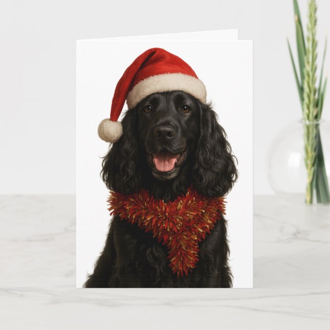Carte Black Cocker Spaniel Happy Christmas card (Devant)