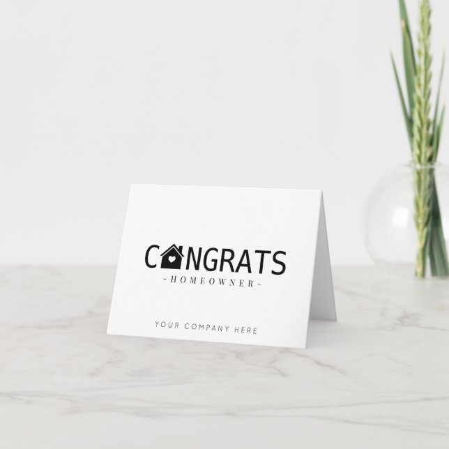 Carte Black Congrats Nouveau propriétaire immobilier (Devant)