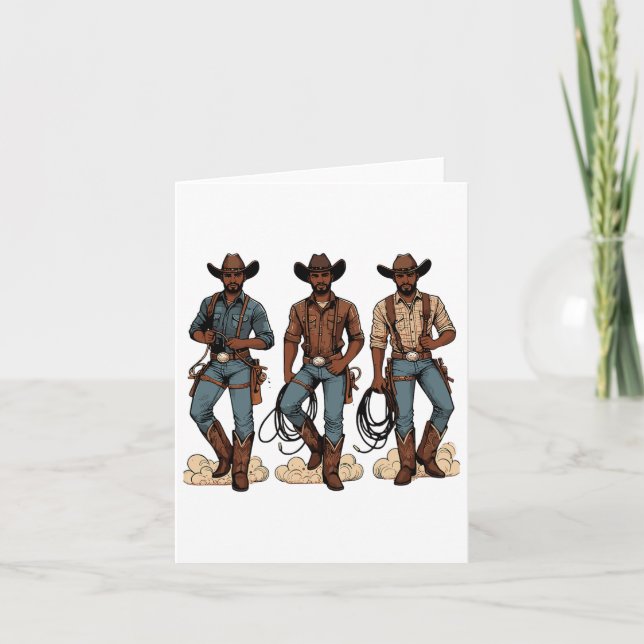 Carte Black Cowboy Western Rodeo Melanin Black History T (Devant)