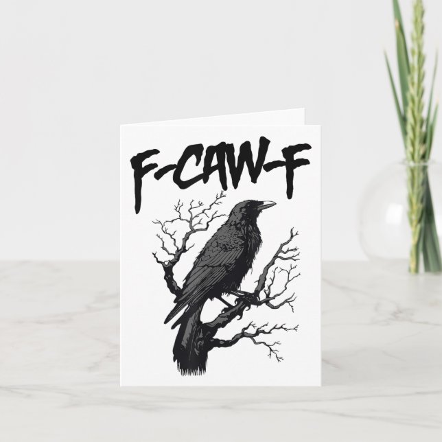 Carte Black Crow, F-caw-f Funny Black Bird (Devant)
