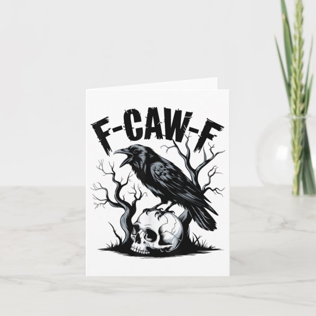 Carte Black Crow, F-caw-f Funny Black Bird (Devant)
