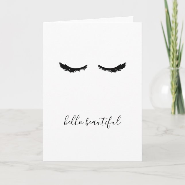 Carte Black Eyelashes Bonjour Belle (Devant)