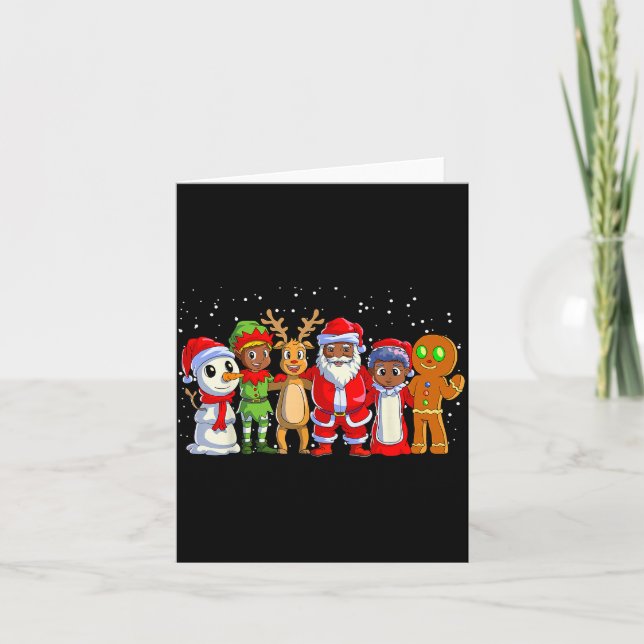 Carte Black Family Christmas Afro African American Santa (Devant)