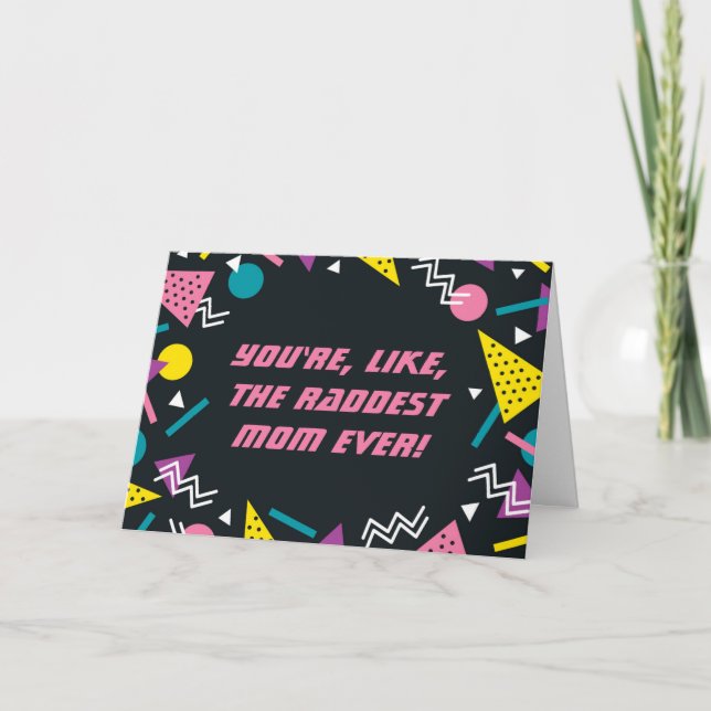 Carte Black Funny 80s Slang Mothers Day Card (Devant)