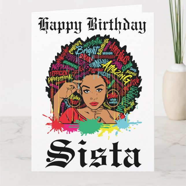 Carte Black Girl Magic Anniversaire Sista Melanin Femme (Devant)