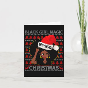 Carte Black Girl Magic Joyeux Noël Africain Américain