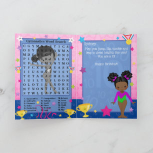 Carte Black Girls Gymnastique Word Recherche Joyeux Anni