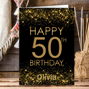 Carte Black Gold 50th Birthday