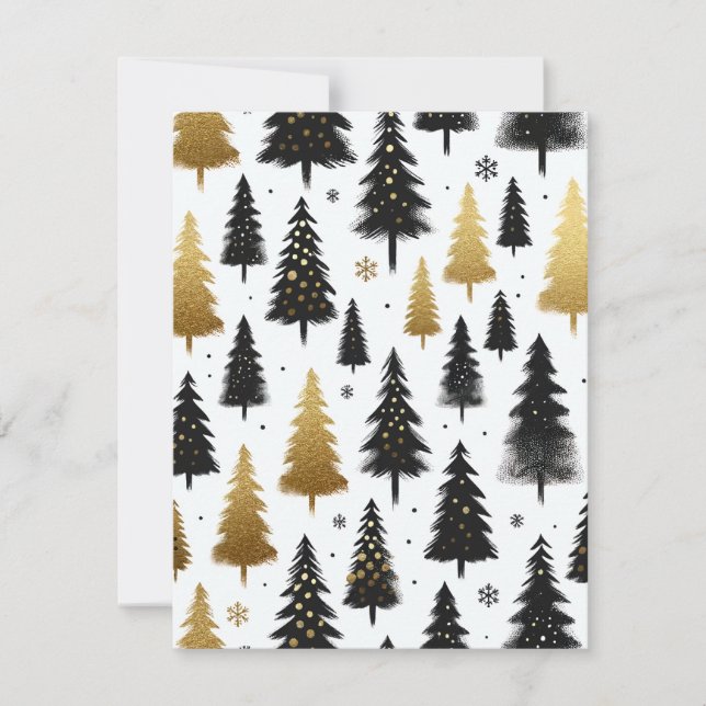 Carte Black & Gold Custom Christmas Tree (Devant)
