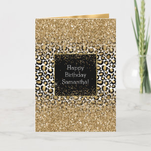 Carte Black Gold Empreinte de léopard Glitz